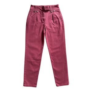 Sezane Leon Trousers Purple Burgundy High Waist Straight Quiet Luxury Minimalist